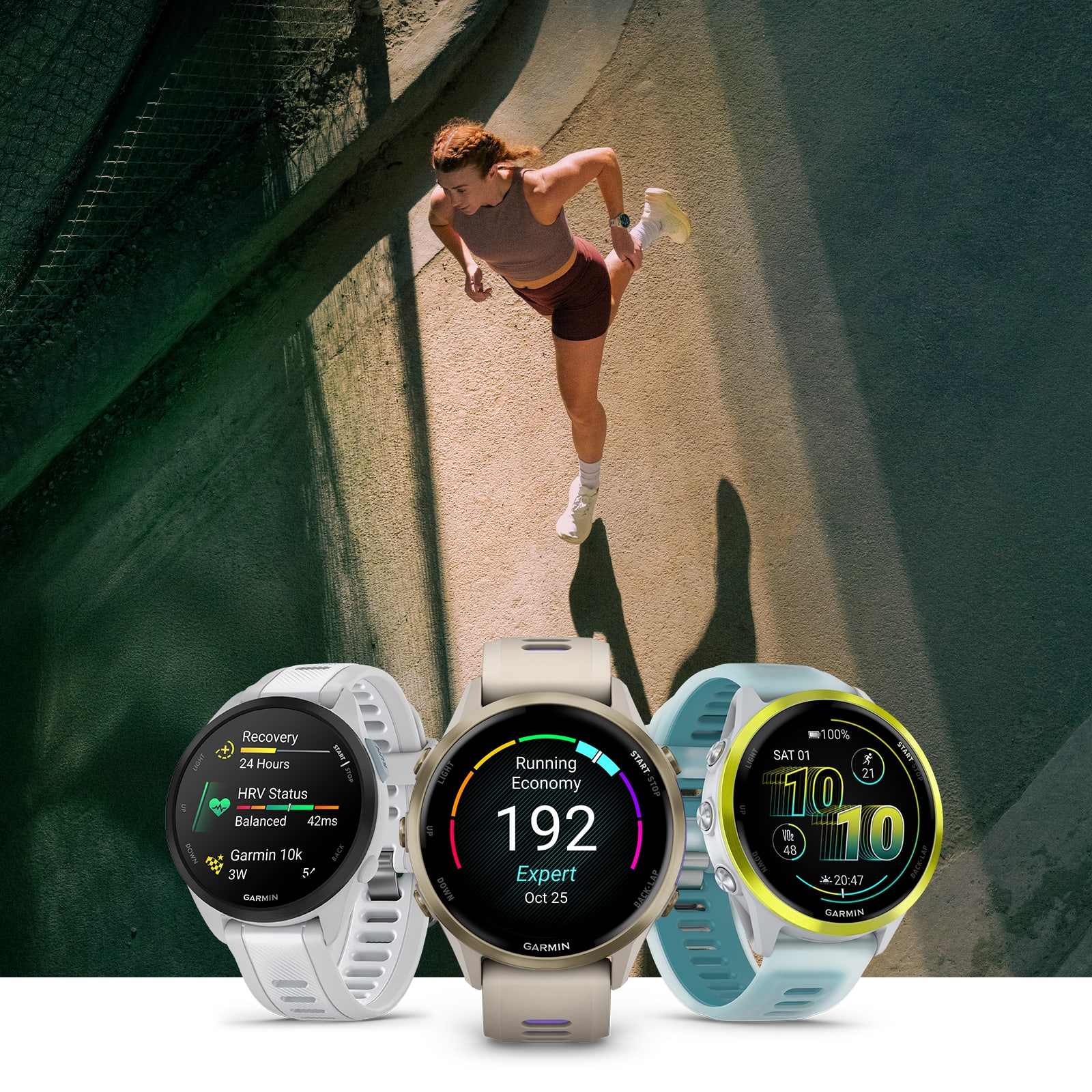 TRAIN BRILLIANTLY WITH FORERUNNER® - OUR BRIGHTEST RUNNING SMARTWATCHES EVER