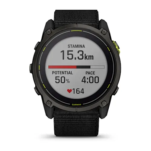 ENDURO 3, CRBN GRY DLC TI W/BLK SPORT LOOP BAND, EMEA 010-02751-01