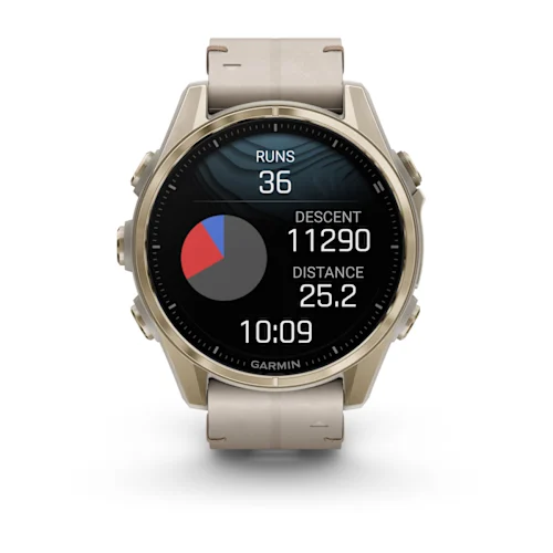 FENIX 8 43MM,AMOLED,SAPH,SFTGLDSS/FOGGRYLEATHERBND,EXCL,EMEA 010-02903-40