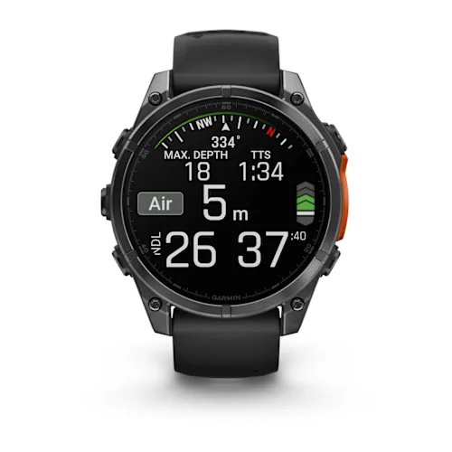 FENIX 8 47MM,AMOLED,GLASS/SS,SLATEGRAY STEEL/BLACK,BLKBND,WW 010-02904-00