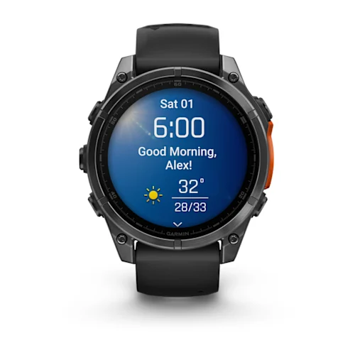 FENIX 8 47MM,AMOLED,GLASS/SS,SLATEGRAY STEEL/BLACK,BLKBND,WW 010-02904-00