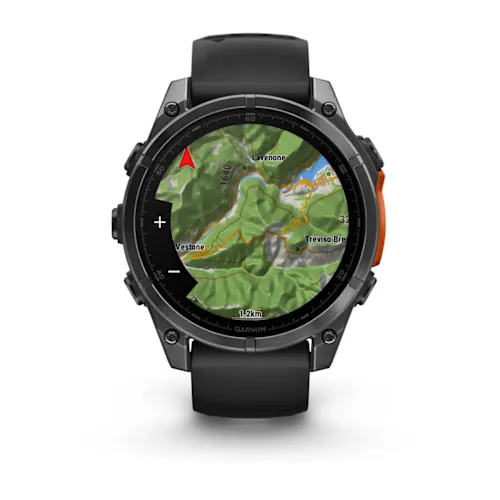 FENIX 8 47MM,AMOLED,GLASS/SS,SLATEGRAY STEEL/BLACK,BLKBND,WW 010-02904-00