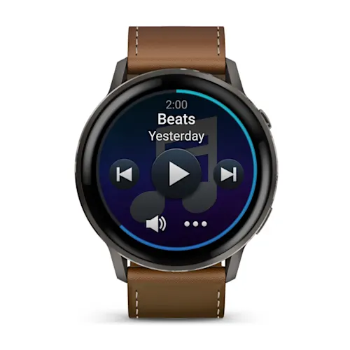 VENU 4 (45MM), GPS, WI-FI, BLACK W/ SLATE + LEATHER, WW 010-03014-03
