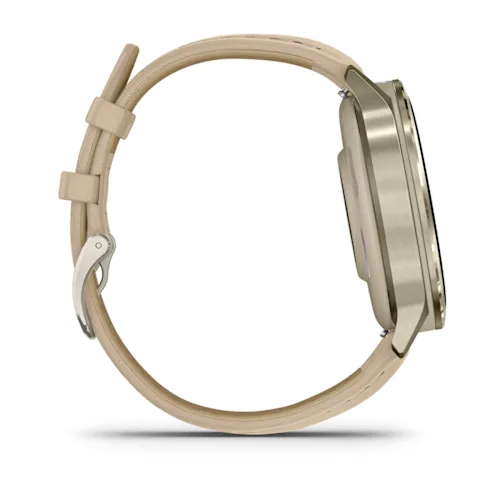 VENU 4 (41MM), GPS, WI-FI, BEIGE W/ LUNAR GOLD + LEATHER, WW 010-03013-03