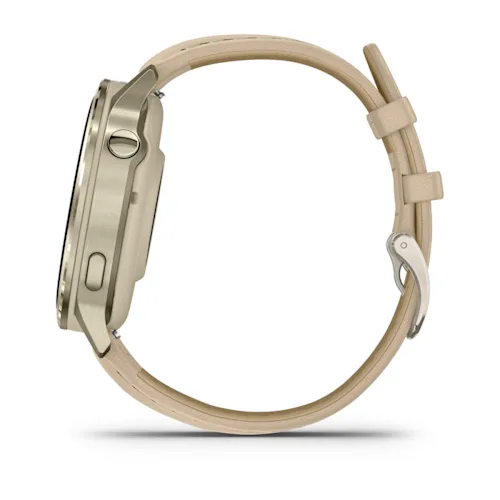 VENU 4 (41MM), GPS, WI-FI, BEIGE W/ LUNAR GOLD + LEATHER, WW 010-03013-03